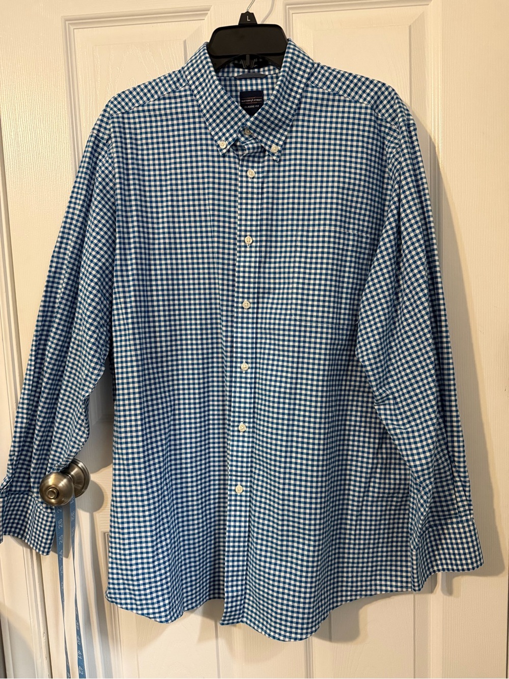 Dockers Battery Street Blue Gingham Button-Down Men's Shirt